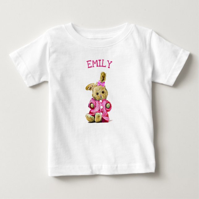 Personlig Rosa Bunny Rabbit Småbarn Shirt Tröja (Framsida)