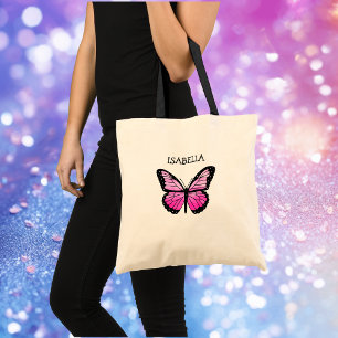 Personlig Rosa Butterfly Tygkasse