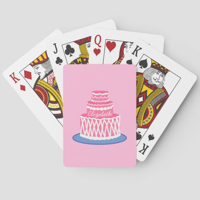Personlig Rosa Cake Casinokort (Baksidan)
