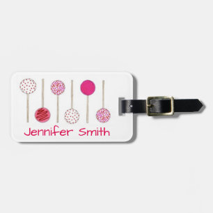 Personlig Rosa Cake Pop Bakery Foodie Baking Bagagebricka