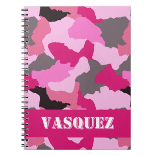 Personlig Rosa Camo Journal Anteckningsbok