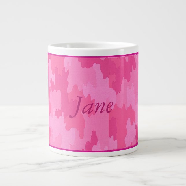 Personlig Rosa Camouflage Mugg Jumbo Mugg (Framsidan)