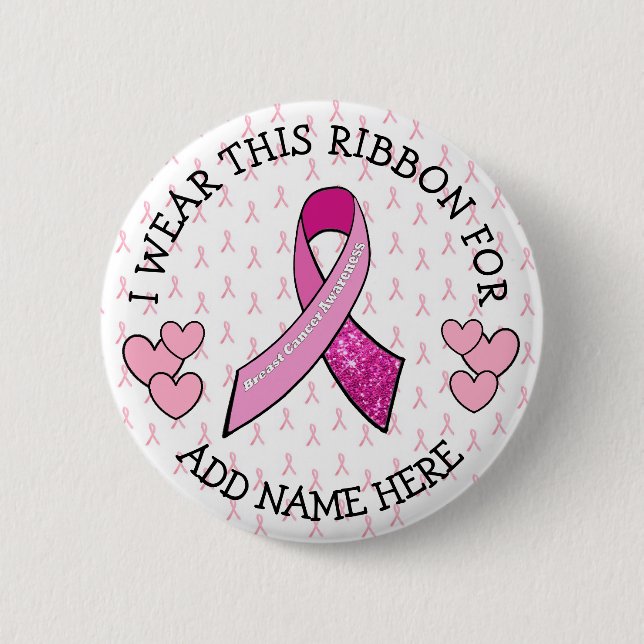 Personlig Rosa Cancer-knapp Knapp (Framsida)