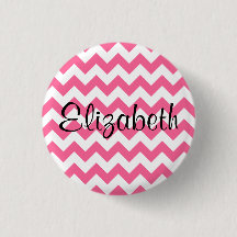 Personlig Rosa Chevron Mönster Button