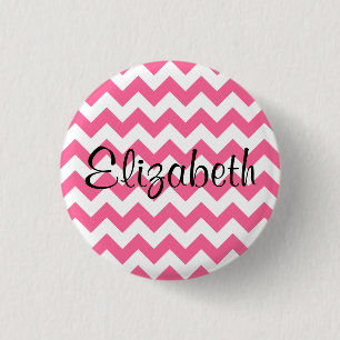 Personlig Rosa Chevron Mönster Button Knapp