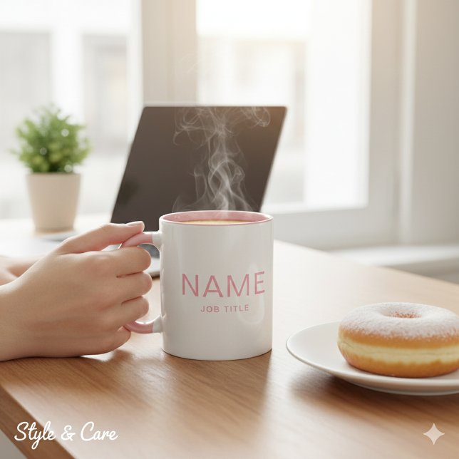 Personlig Rosa Combo Mugg med ditt namn (Personalized Pink Combo Mug with Your Name)