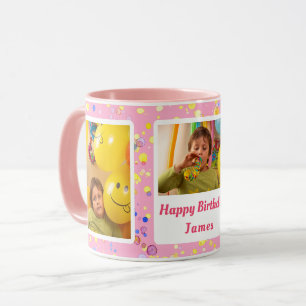 Personlig Rosa Confetti Birthday Anpassningsbar Fo Mugg