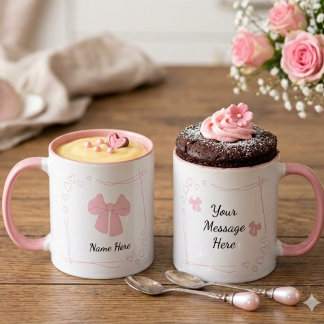 Personlig Rosa Coquette-båge Kaffe Mugg
