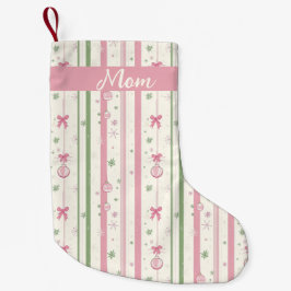 Personlig Rosa Coquette Mamma Liten Julstrumpa