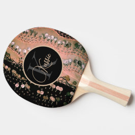 Personlig Rosa Coral Black Monogram Coin Scarf Pingisracket