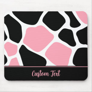 Personlig Rosa Cow Animal Print Musmatta