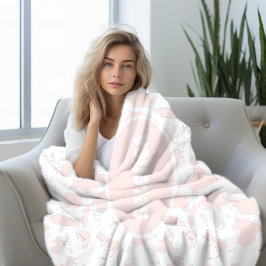 Personlig Rosa Cow Skriv ut Sherpa Blanket