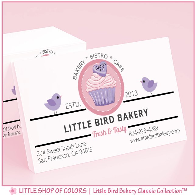 Personlig Rosa Cupcake-Bageri  Visitkort (Skapare uppladdad)
