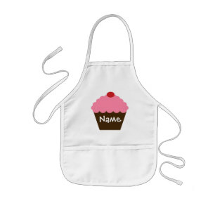 Personlig Rosa Cupkaka Apron Barnförkläde