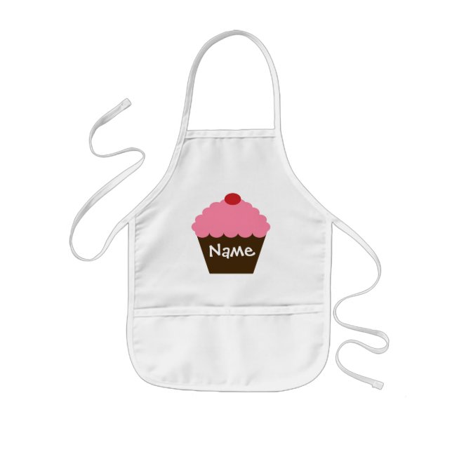 Personlig Rosa Cupkaka Apron Barnförkläde (Framsidan)