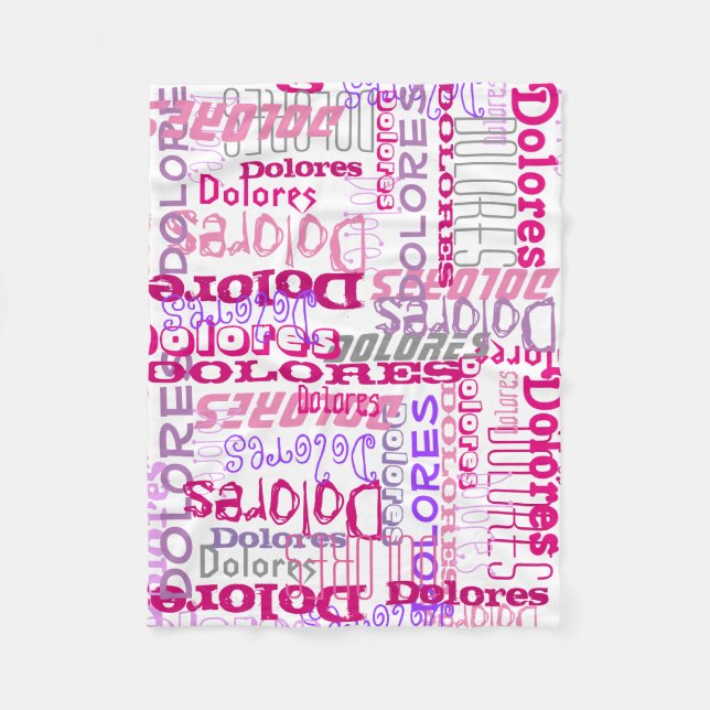 Personlig Rosa Custom Name Collage Girl's Fleecefilt (Framsidan)