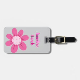 Personlig Rosa Cute Roligt Pickleball Flowers Bagagebricka