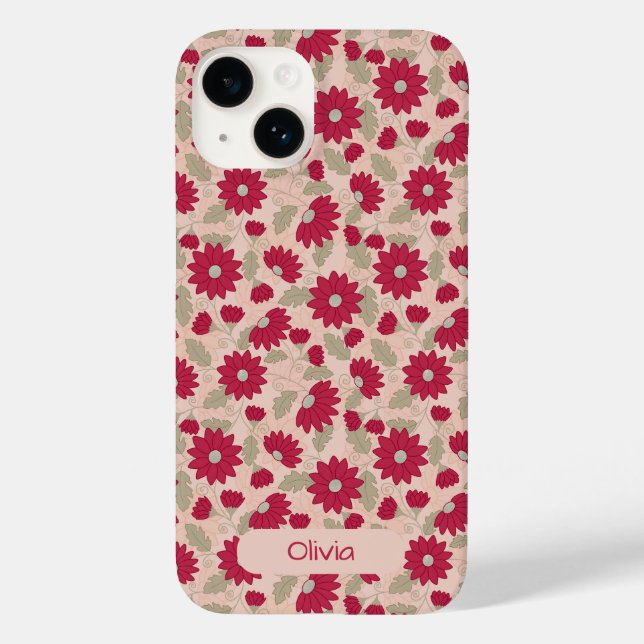 Personlig rosa daisy iphone case (Baksida)