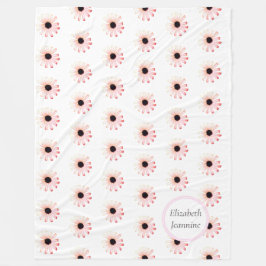 Personlig Rosa Daisy Mönster Fleecefilt