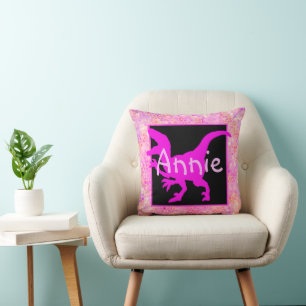 Personlig Rosa Dinosaur Gömmer Kudde