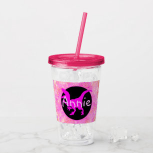 Personlig Rosa Dinosaurie Hud Take Away Mugg