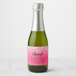 Personlig Rosa Drickning Glitter Trendig Bröllop