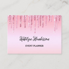 Personlig Rosa Dripping Glitter Affärskort Visitkort