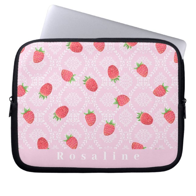 Personlig Rosa Electronics Bag. Laptop Fodral (Framsidan)