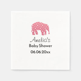Personlig Rosa Elefant Bebisdopp Pappersservett