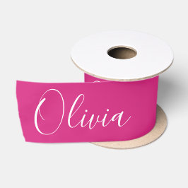 Personlig Rosa Elegant Namn Satinband