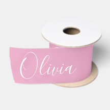 Personlig rosa elegant namn satinband