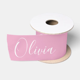 Personlig rosa elegant namn satinband