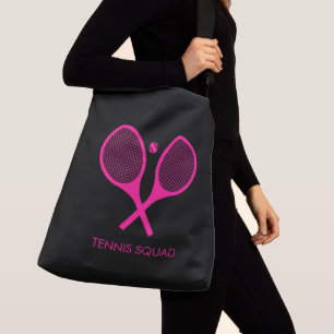Personlig Rosa Elegant Tennis Large Black Axelväska