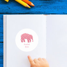 Personlig Rosa Elephant Bok Plate