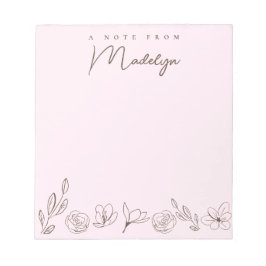 Personlig rosa en anteckning från Blommigtar Anteckningsblock