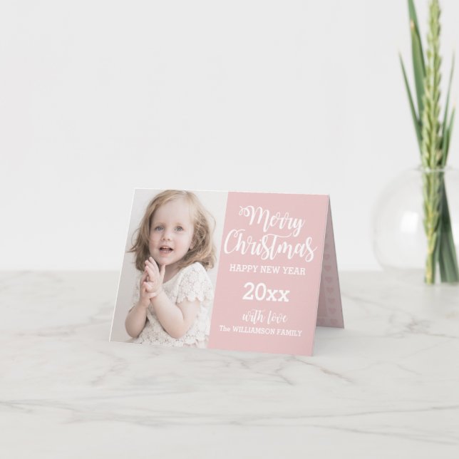 Personlig Rosa-familjen Fotojulkort 2017 Helgkort (Framsida)