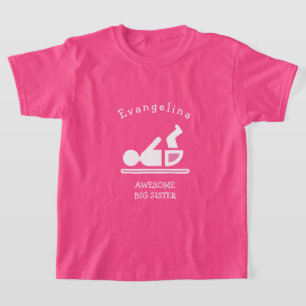 Personlig Rosa FANTASTISK BIG SISTER T Shirt