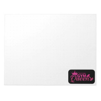 Personlig rosa faux glitter gym drottning, prickad anteckningsblock