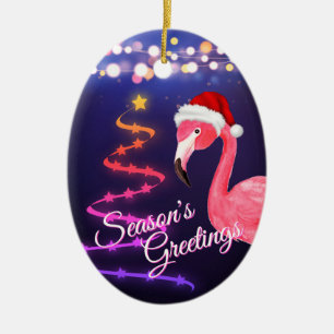 Personlig Rosa Flamingo Beach-jul Julgransprydnad Keramik