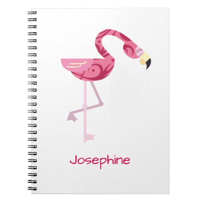 Personlig Rosa Flamingo Bird Anteckningsbok (Framsidan)
