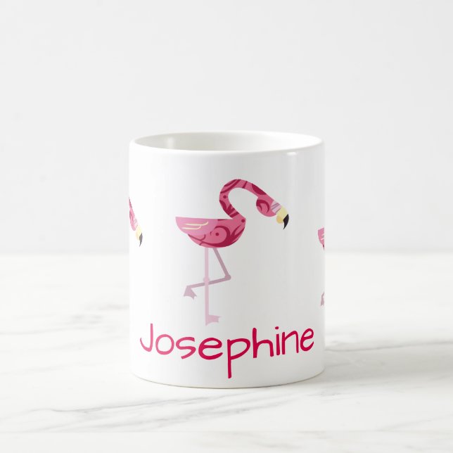 Personlig Rosa Flamingo Bird Kaffemugg (Center)
