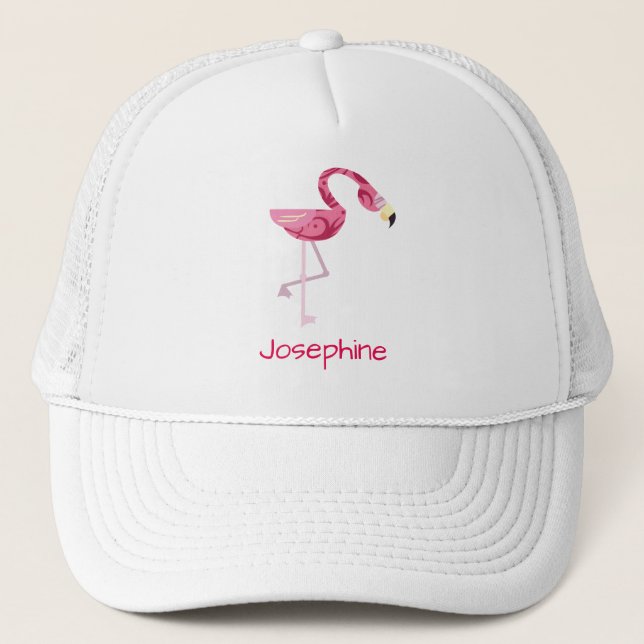Personlig Rosa Flamingo Bird Keps (Framsida)