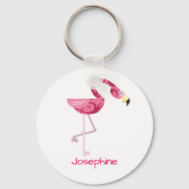 Personlig Rosa Flamingo Bird Nyckelring