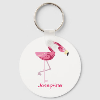 Personlig Rosa Flamingo Bird Nyckelring
