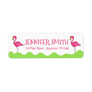 Personlig Rosa Flamingo Flamingos Adressetikett Returadress Etikett