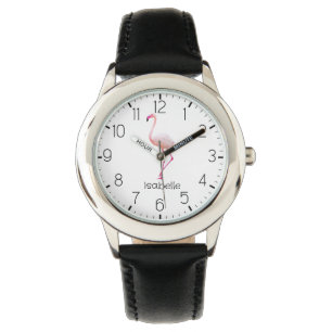Personlig Rosa Flamingo Girl's Armbandsur