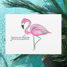 Personlig Rosa Flamingo / Preppy Tropisk