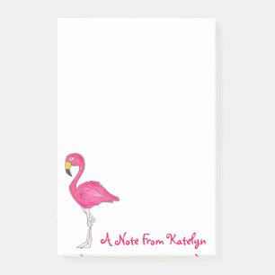 Personlig Rosa Flamingo Tropical Island Bird Post-it Block