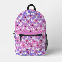 Personlig rosa flickig fjäril Kawaii ryggsäck