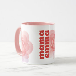 Personlig Rosa Flower Mugg Anpassningsbar Gift for